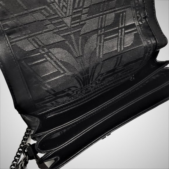 TED BAKER LONDON Black Leather Crossbody /Clutch Purse with Detachable Chain New - Picture 4 of 6